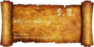 Vári Nóra névjegykártya
